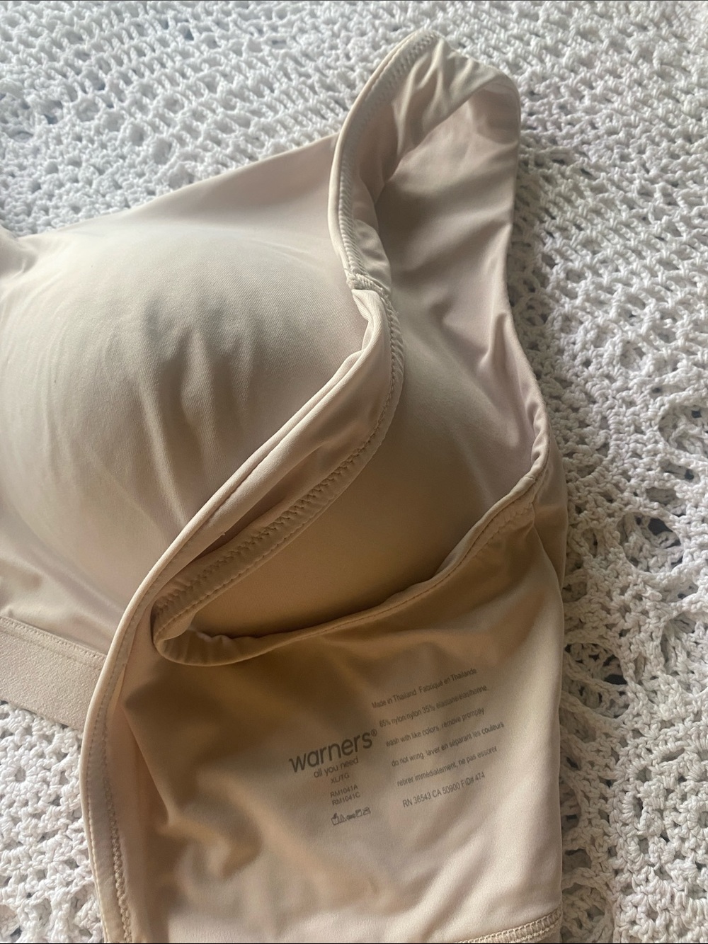 Warner's Beige Wireless Smooth Support Bra Size XL